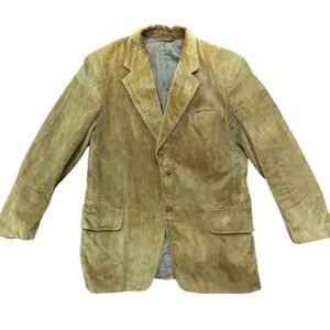 Envoy Japan Vintage Corduroy Brown Khaki Blazer Sport Coat Men's Size 44 L